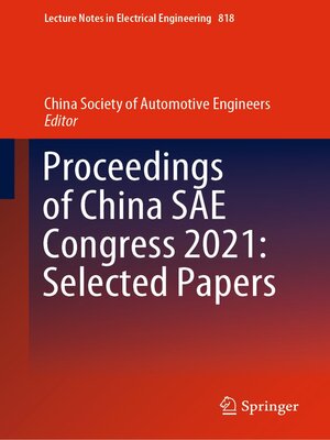 cover image of Proceedings of China SAE Congress 2021